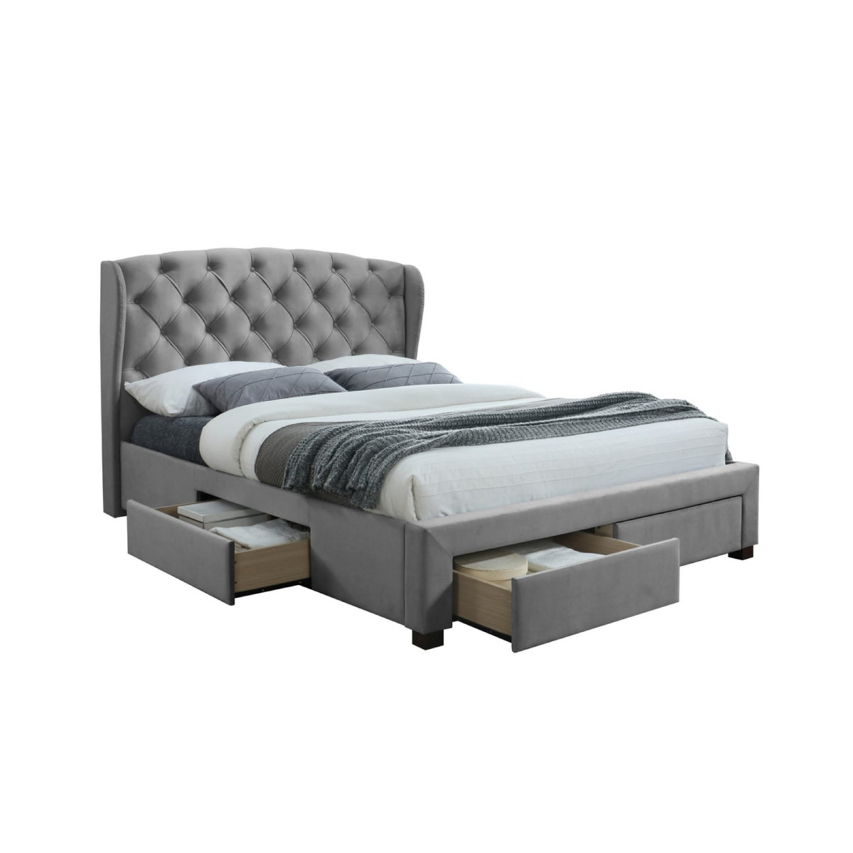 2026  Hope Fabric Bed - Grey Velvet