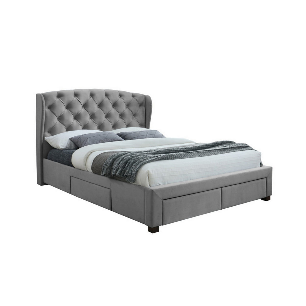 2026  Hope Fabric Bed - Grey Velvet
