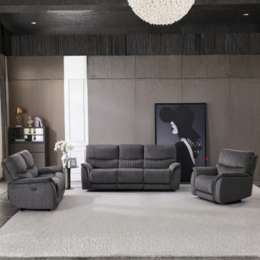 Harry 3 Seater, 2 Seater & Chair Sofa In Charcoal
