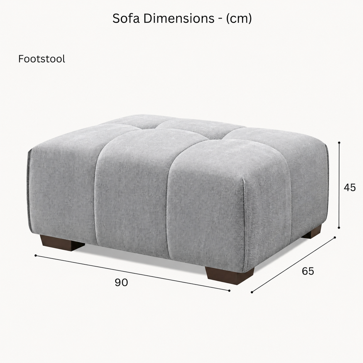 2026 Hugo Footstool - Cloudy Grey Boucle - Nimbus Beds