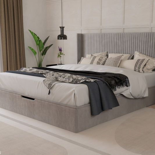 2026 Harvey Ottoman Storage Bed in Taupe