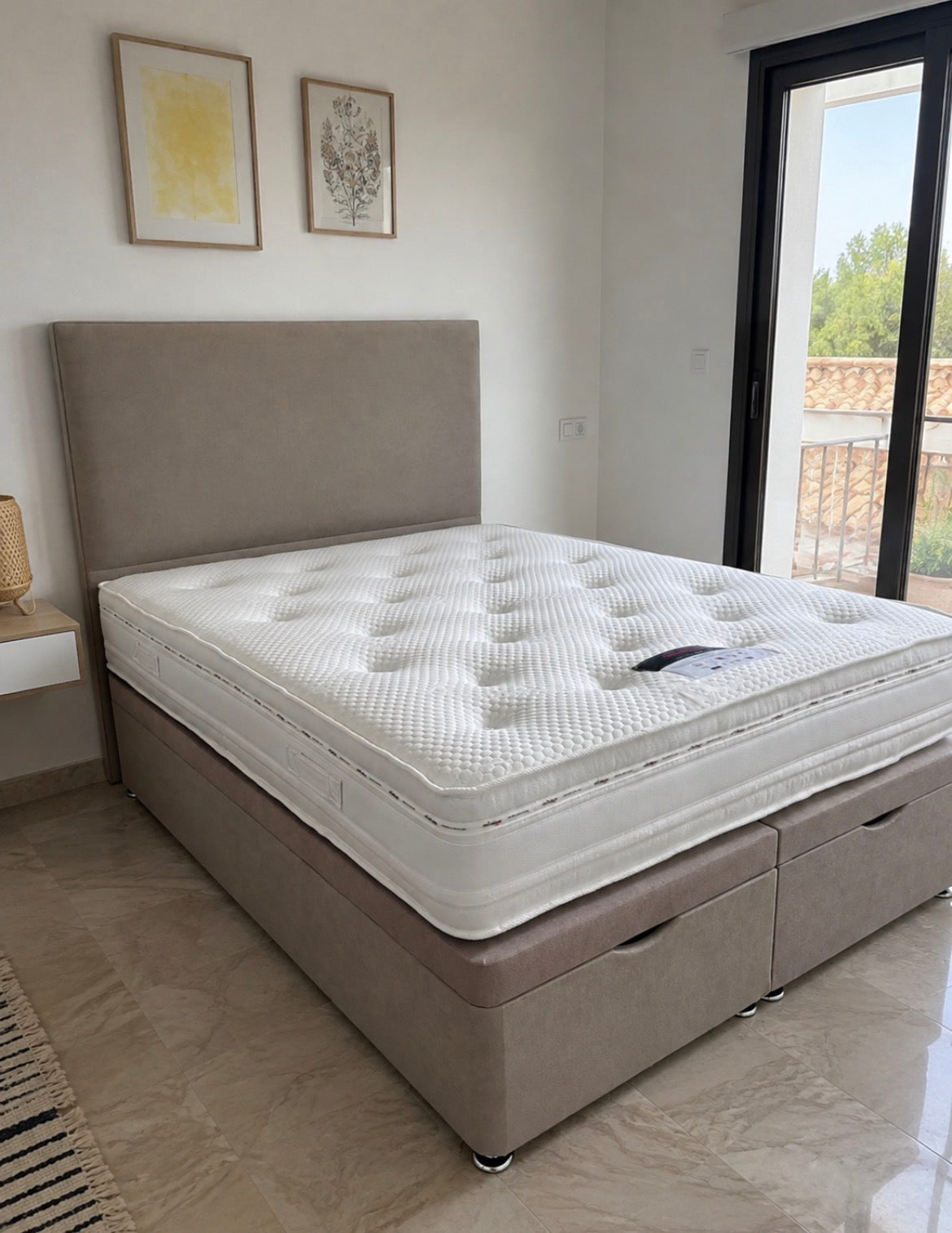 2026 One Panel Bed - Venice Taupe Fabric