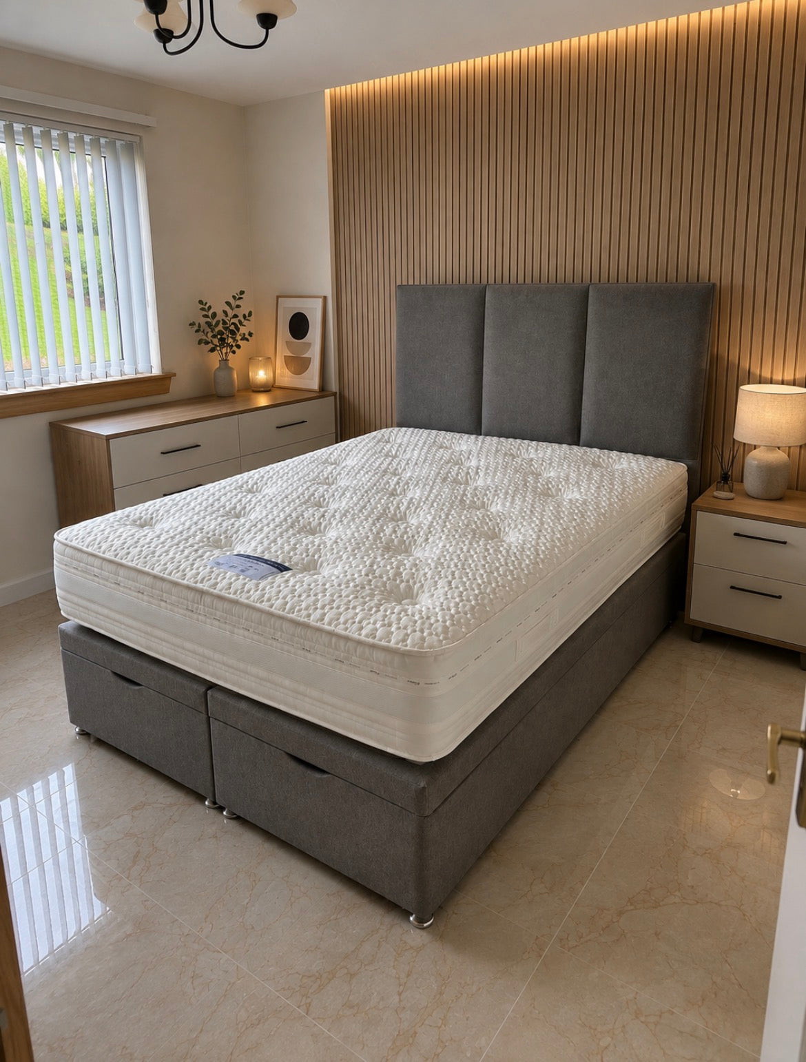 2026 Madrid Bed - Chrome Wool Fabric