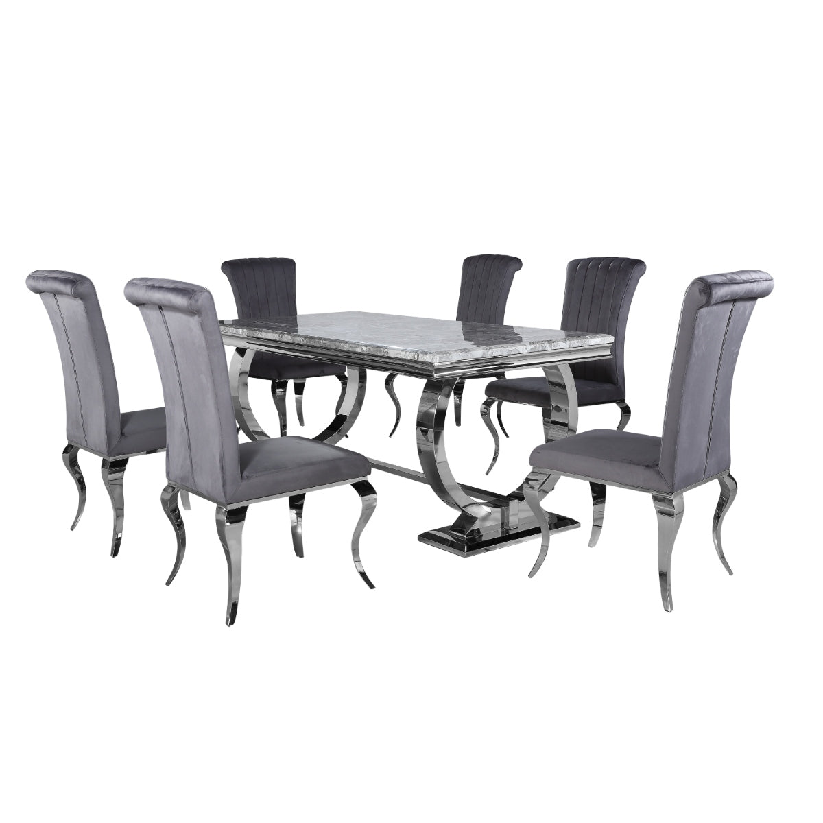 2026 Arriana Dining Table in Light Grey Marble