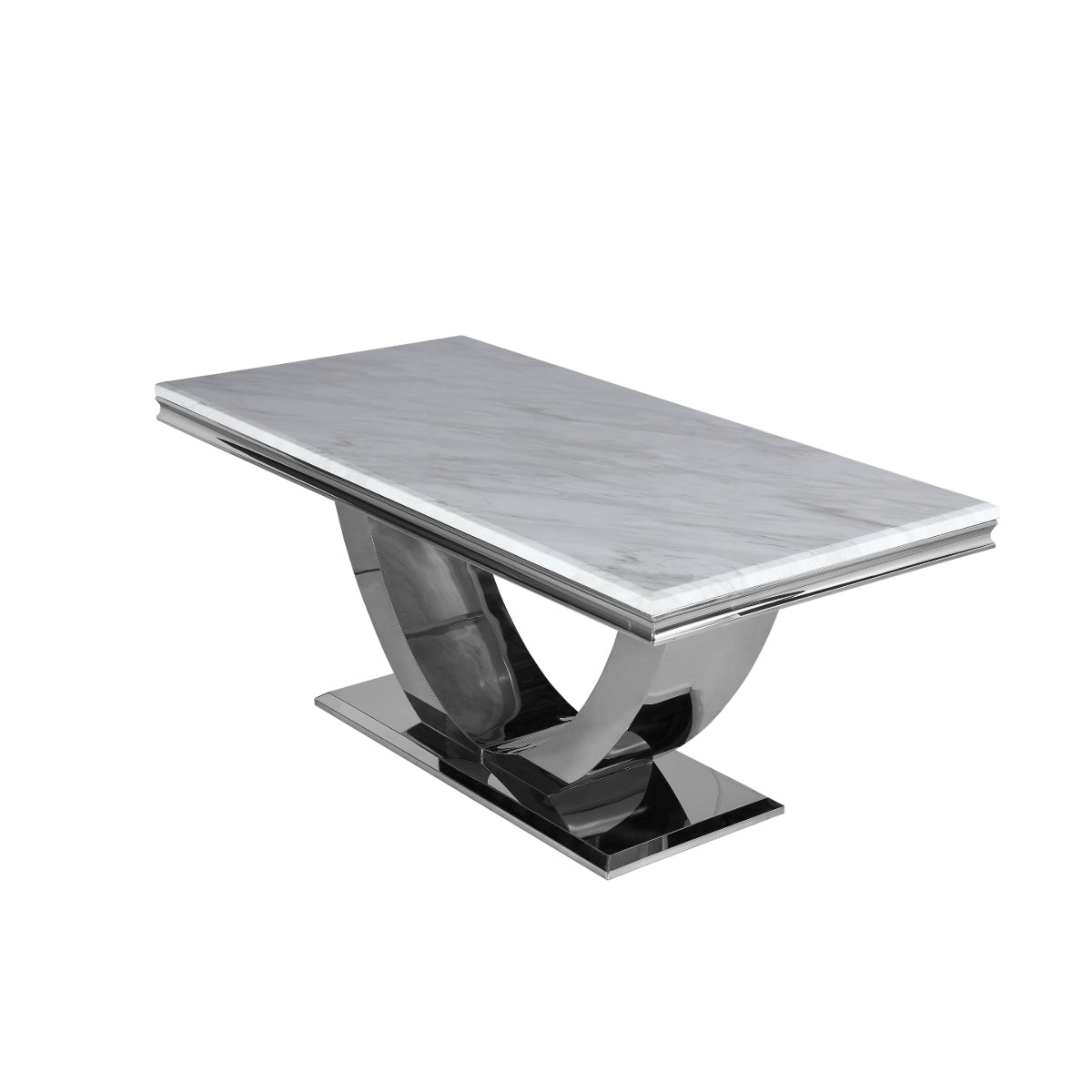 2026 Arial Dining Table in White Marble