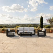2026 ALUXO® Ikos Outdoor Lounge Set - Onyx - 5 Seater