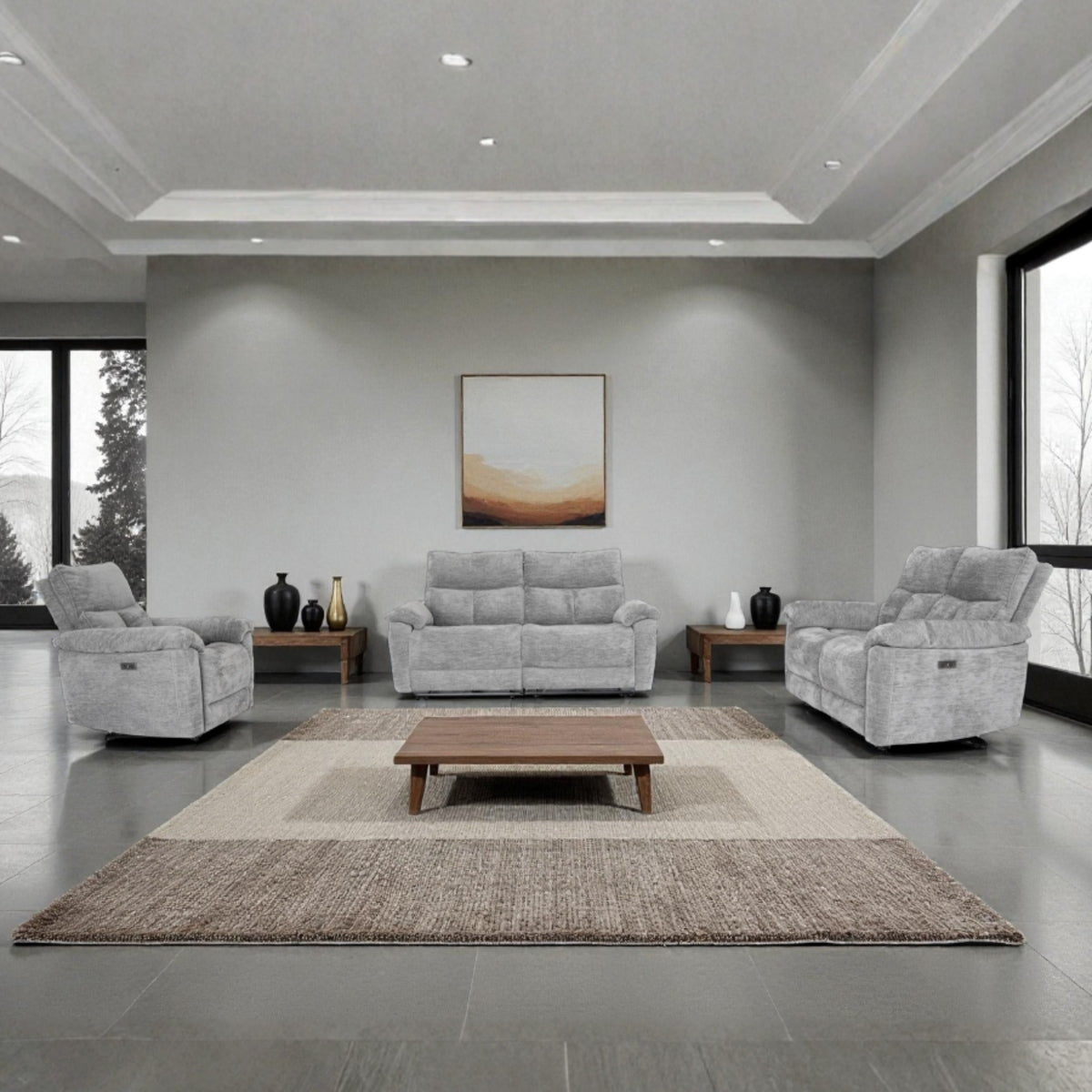 Kyla 3 Seater, 2 Seater & Chair Sofa In Lucie Dove