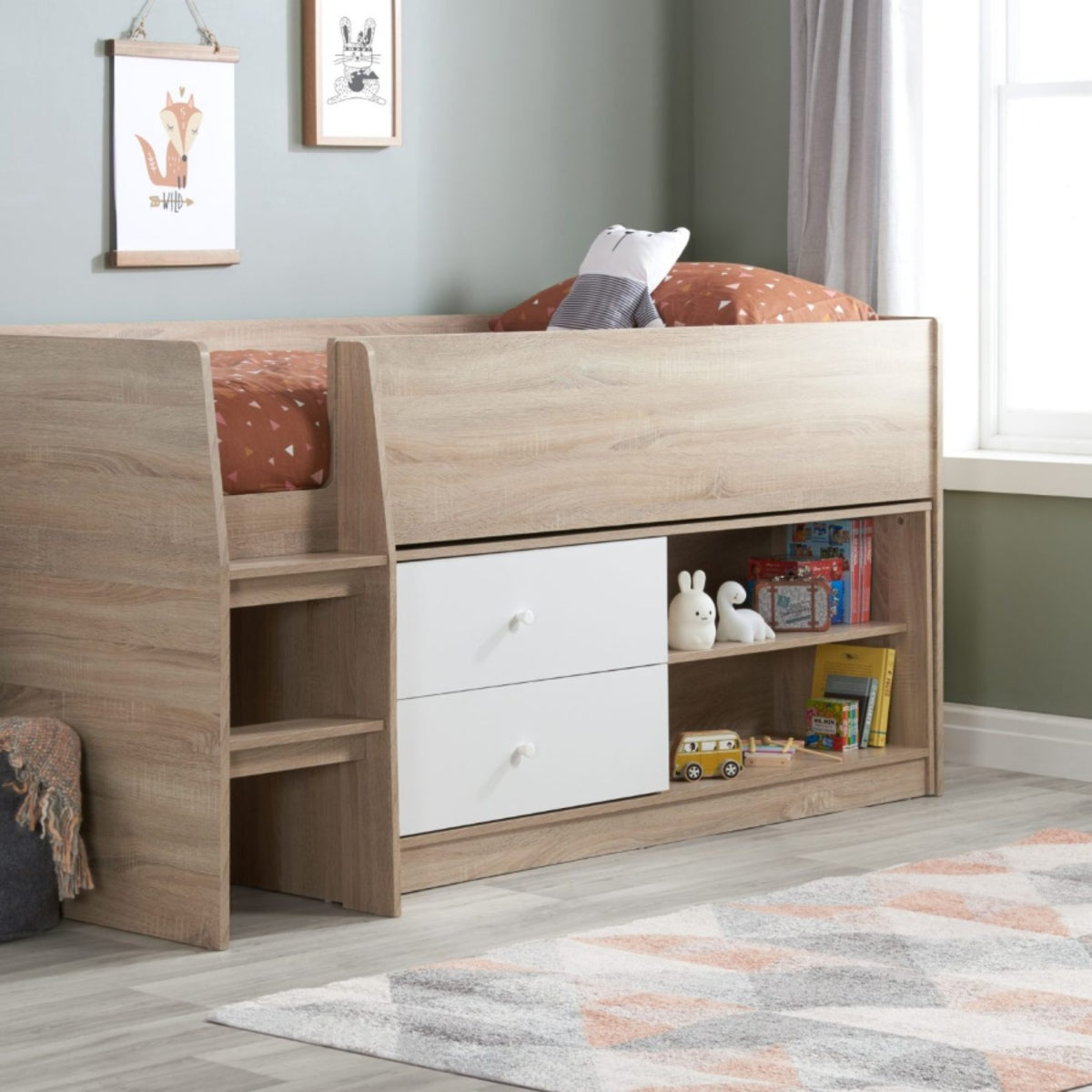 2026 Leyton Cabin Bed - White & Oak Effect