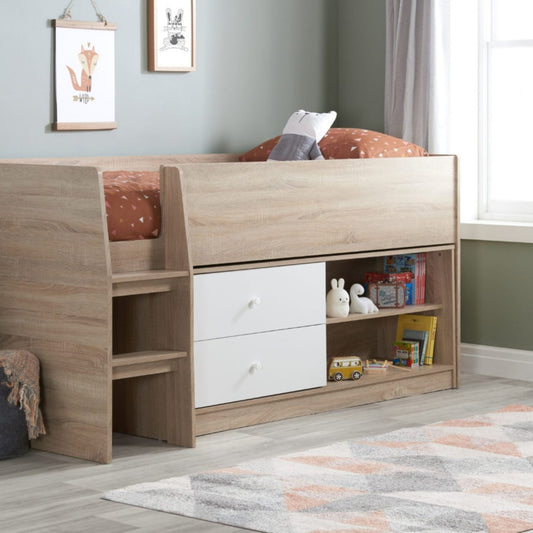2026 Leyton Cabin Bed - White & Oak Effect