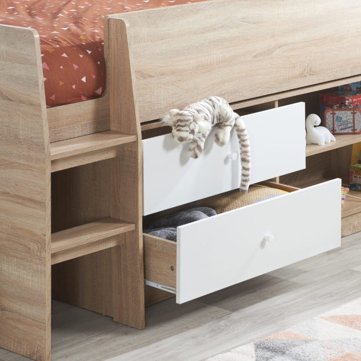 2026 Leyton Cabin Bed - White & Oak Effect