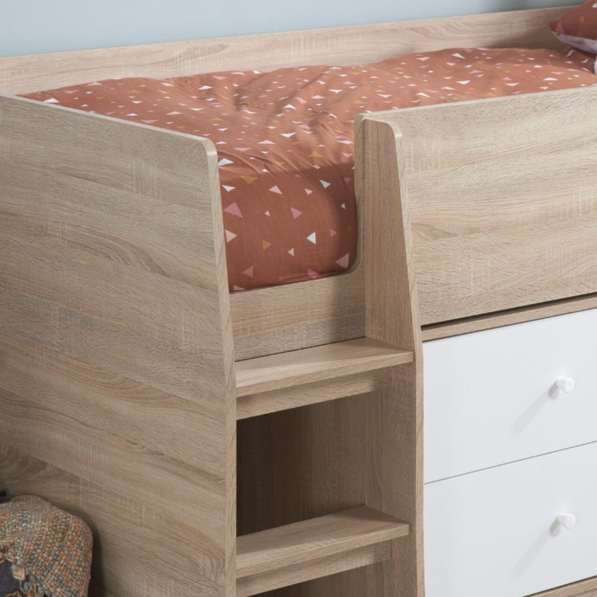 2026 Leyton Cabin Bed - White & Oak Effect