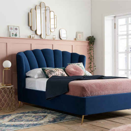 2026 Lottie Fabric Ottoman - Midnight Blue