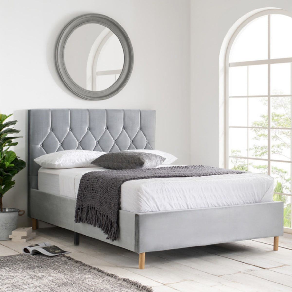 2026 Loxley Fabric Bed - Grey