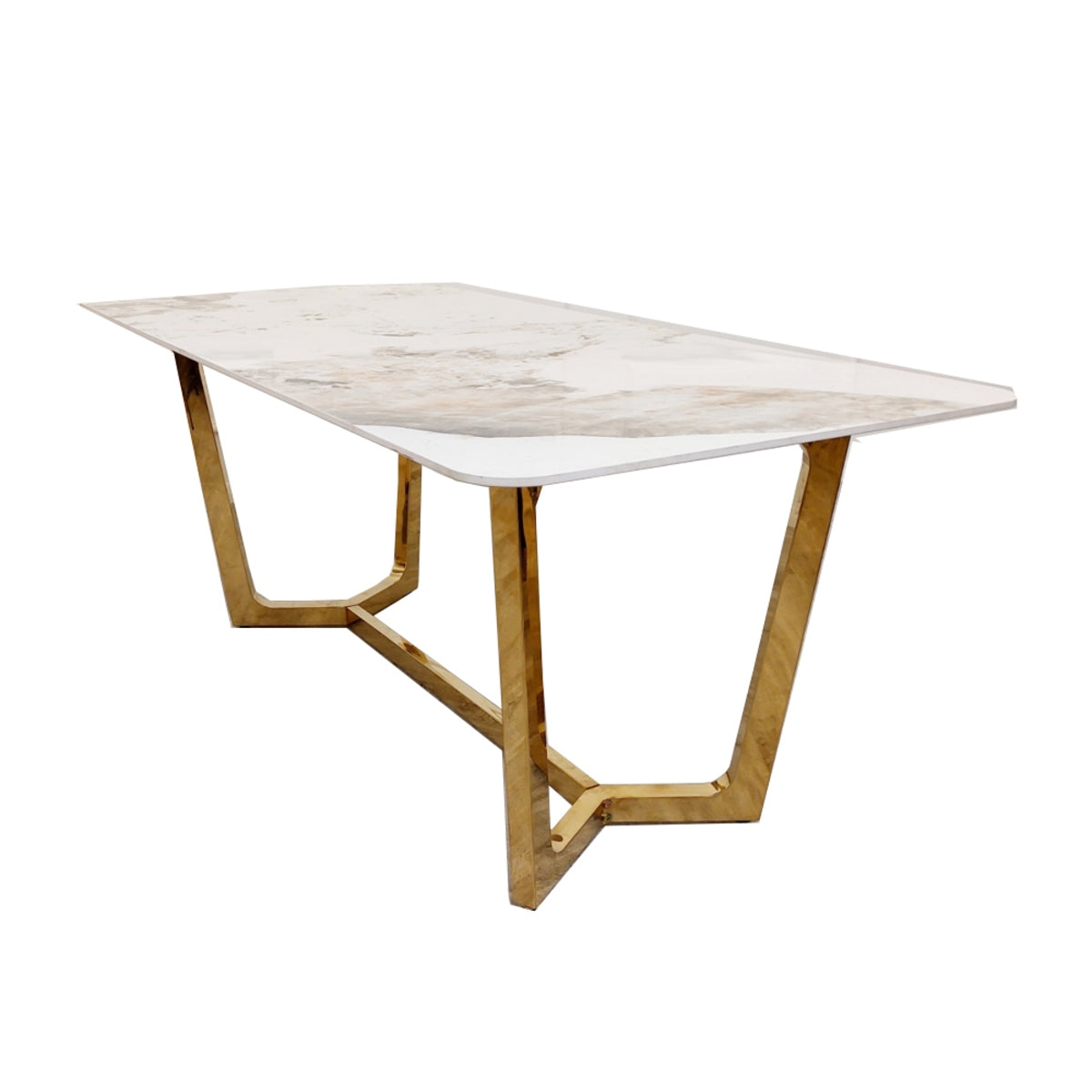 2026 Lucien 1.8 Gold Dining Table with Pandora Gold Sintered Stone Top