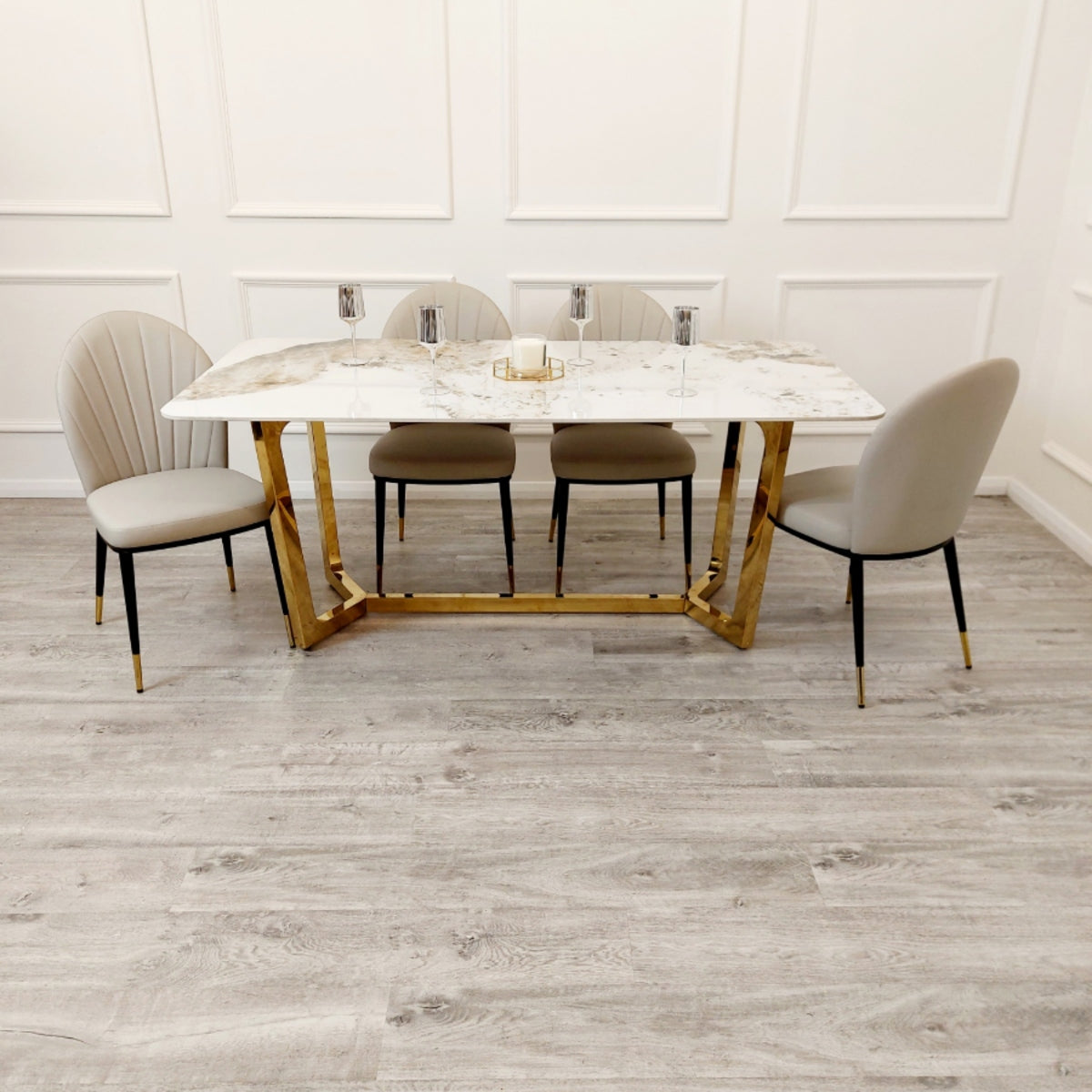 2026 Etta Leather Dining Chair in Beige