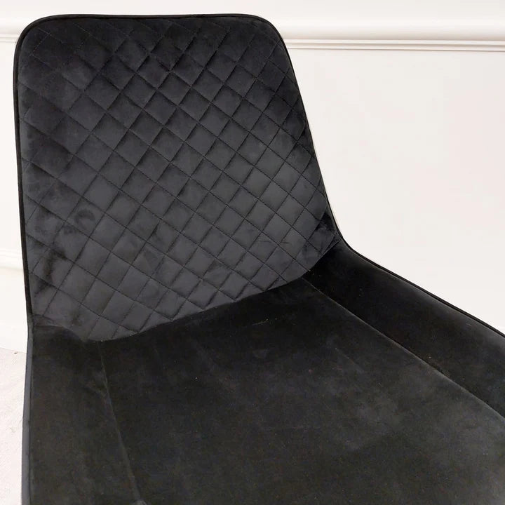 2026 Luna Velvet Dining Chair in Black