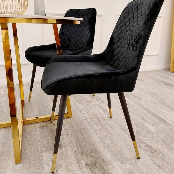 2026 Luna Velvet Dining Chair in Black
