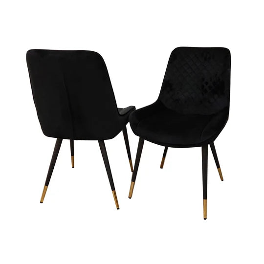 2026 Luna Velvet Dining Chair in Black