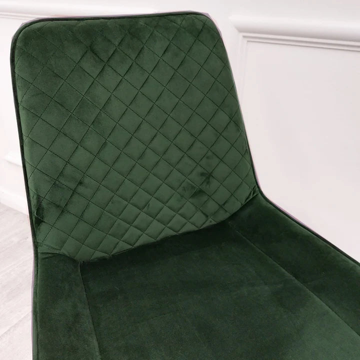 2026 Luna Velvet Dining Chair in Emerald Green