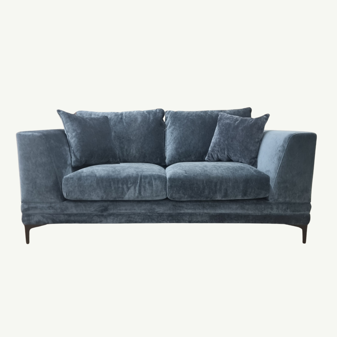 2026 Portland 2 Seater Sofa - Steel Velvet - Nimbus Beds