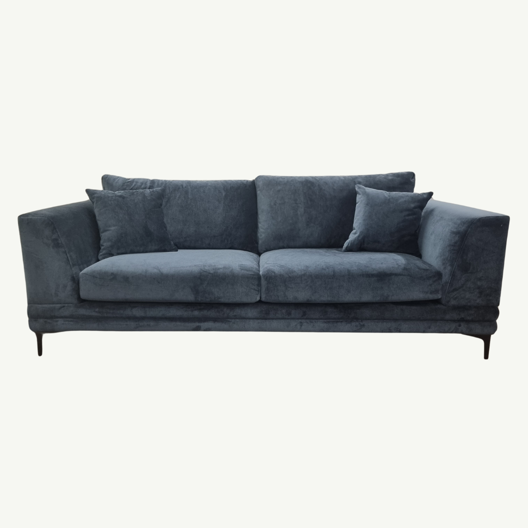 2026 Portland 3 Seater Sofa - Steel Velvet - Nimbus Beds