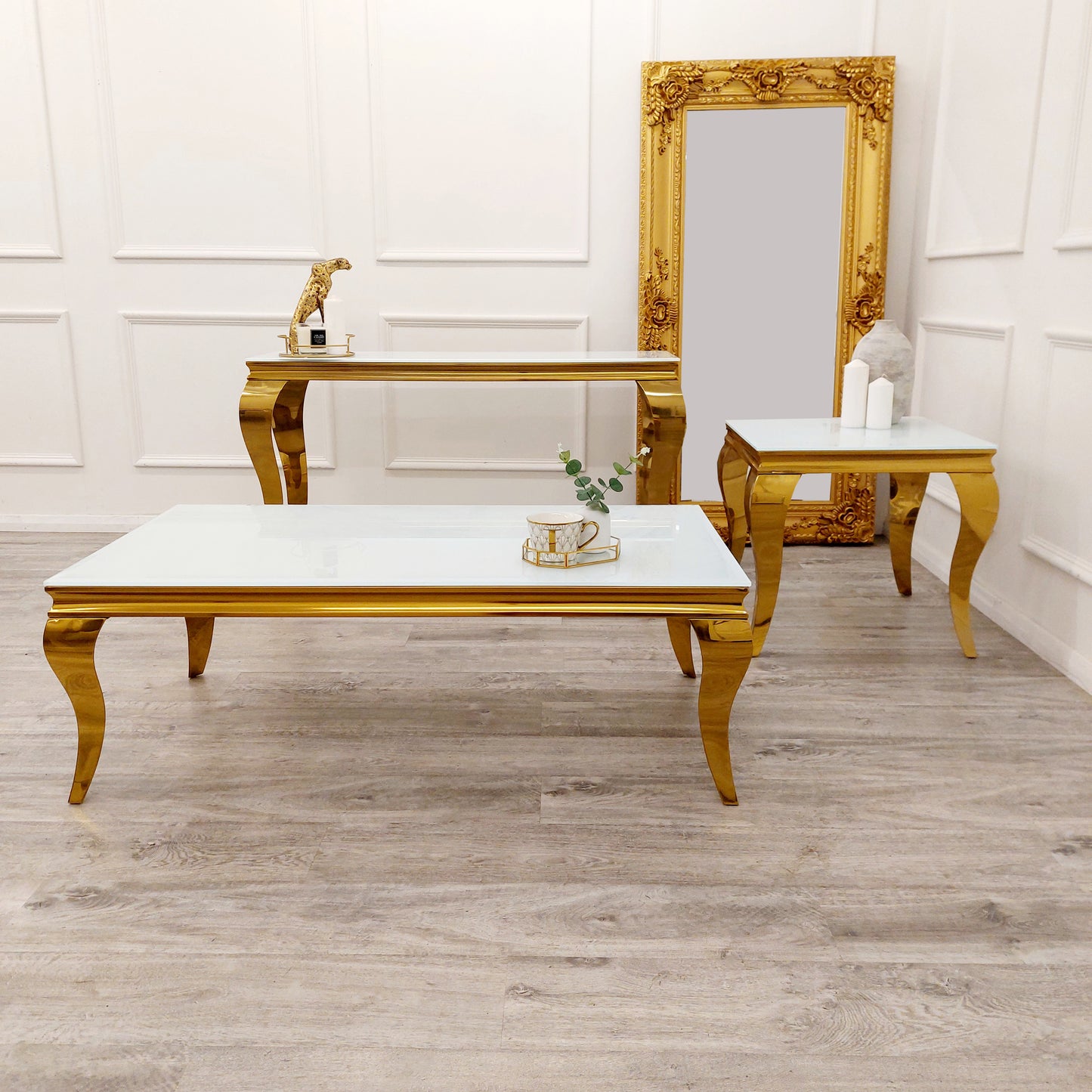 2026 Louis Lamp Table in Gold and White