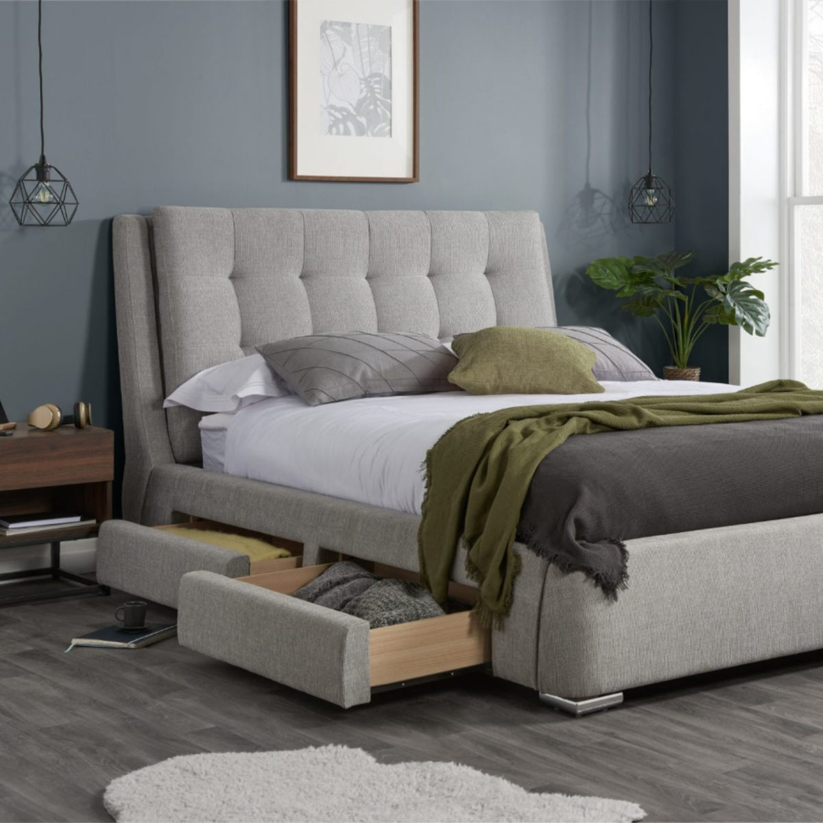 2026 Mayfair Bed 4 Drawers - Grey