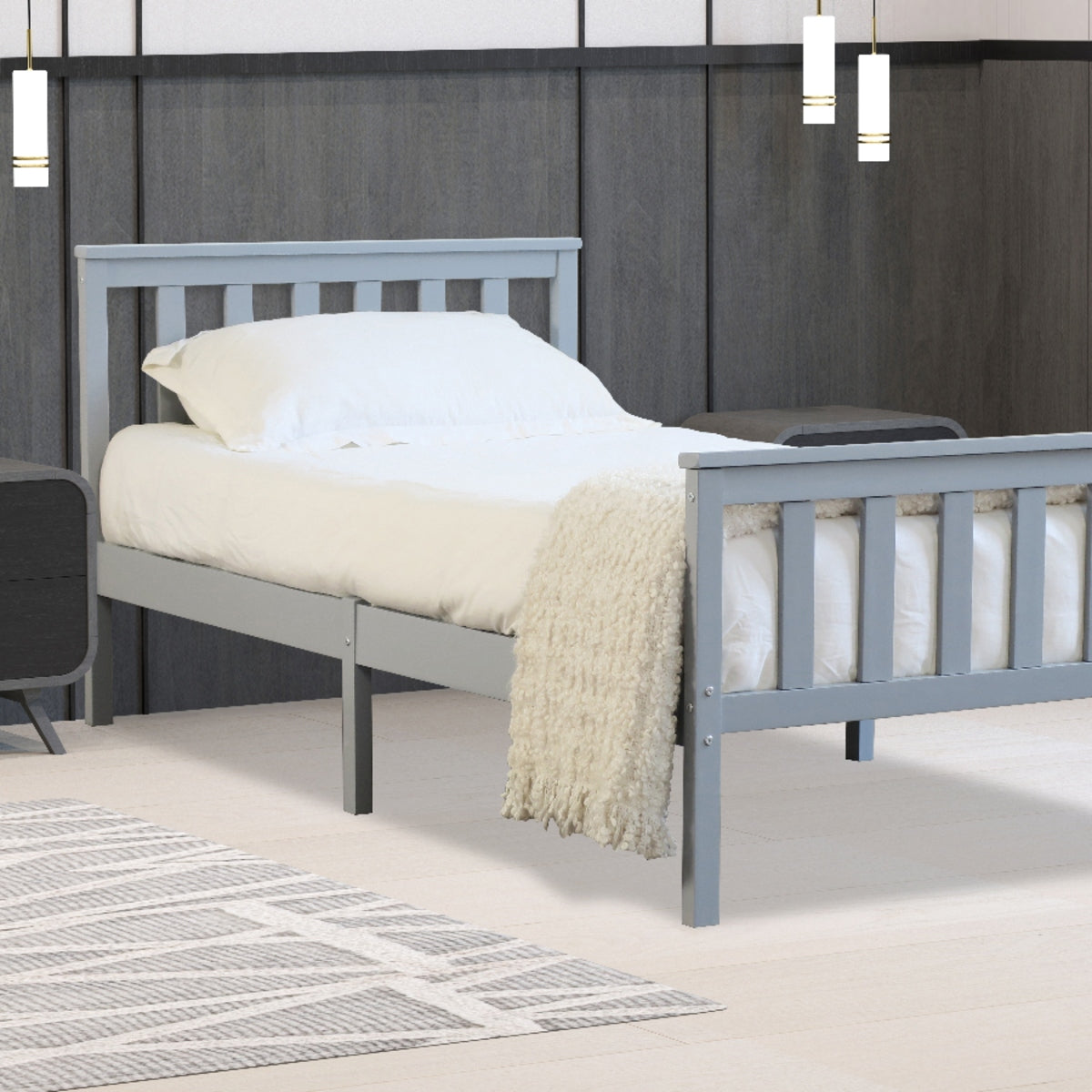 2026 Manchester Wooden Bed Frame in Grey