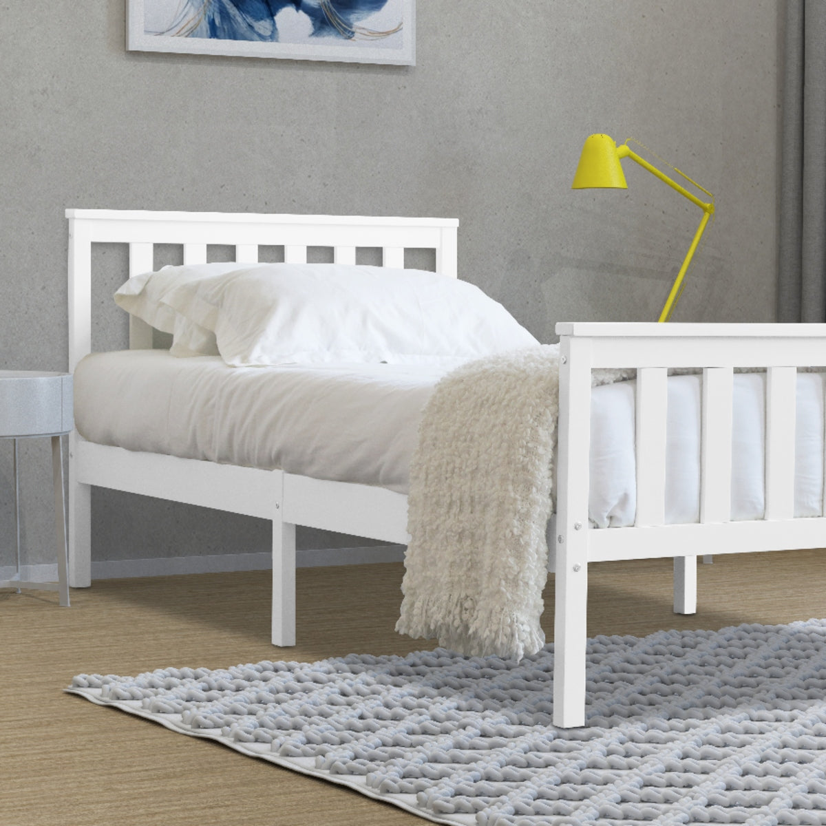 2026 Manchester Wooden Bed Frame in White