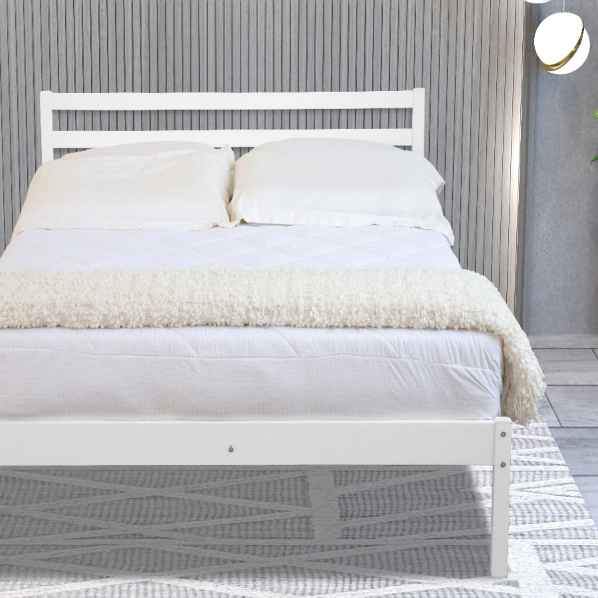2026 Meadow Wooden Bed Frame in White