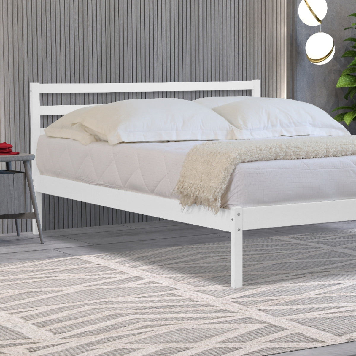 2026 Meadow Wooden Bed Frame in White