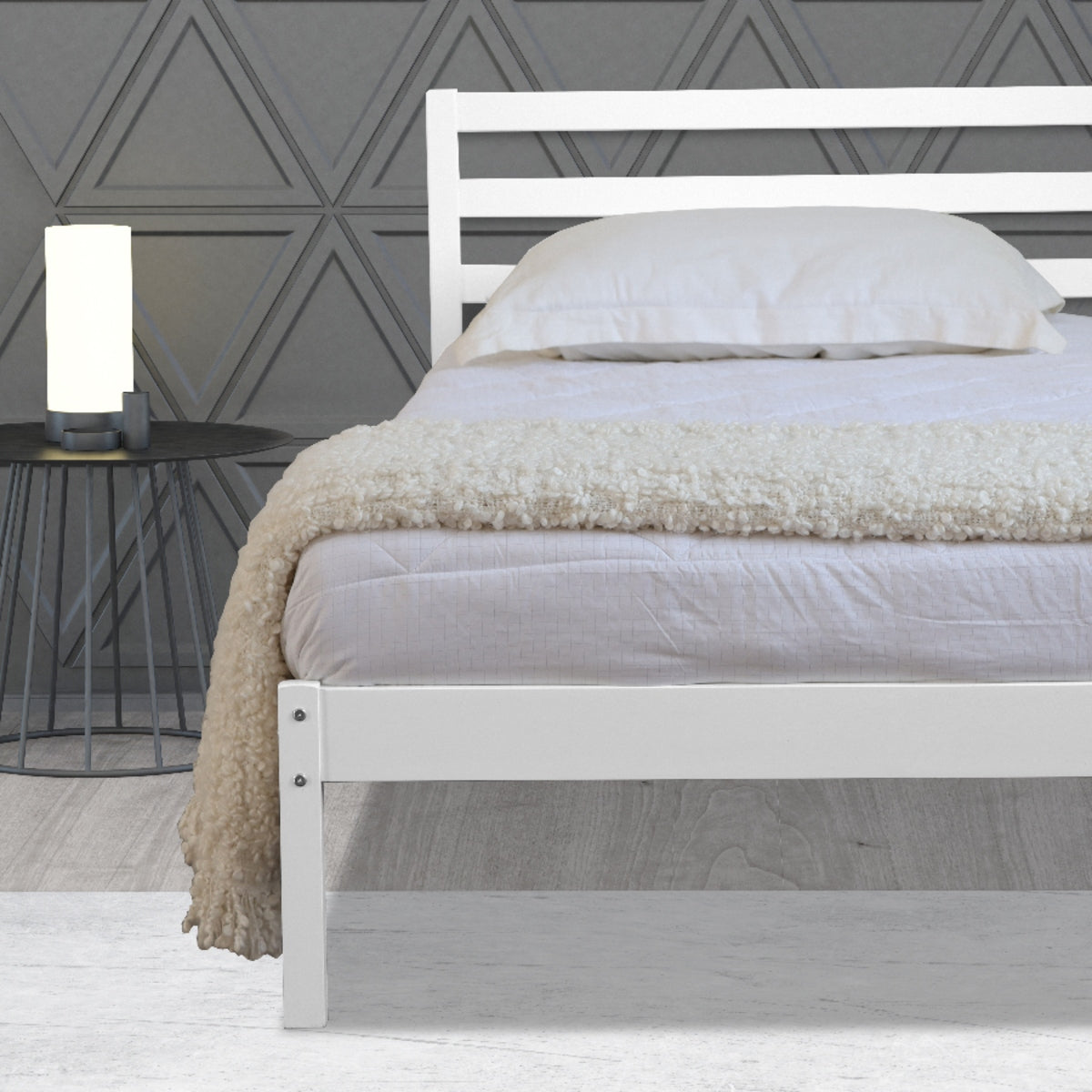 2026 Meadow Wooden Bed Frame in White