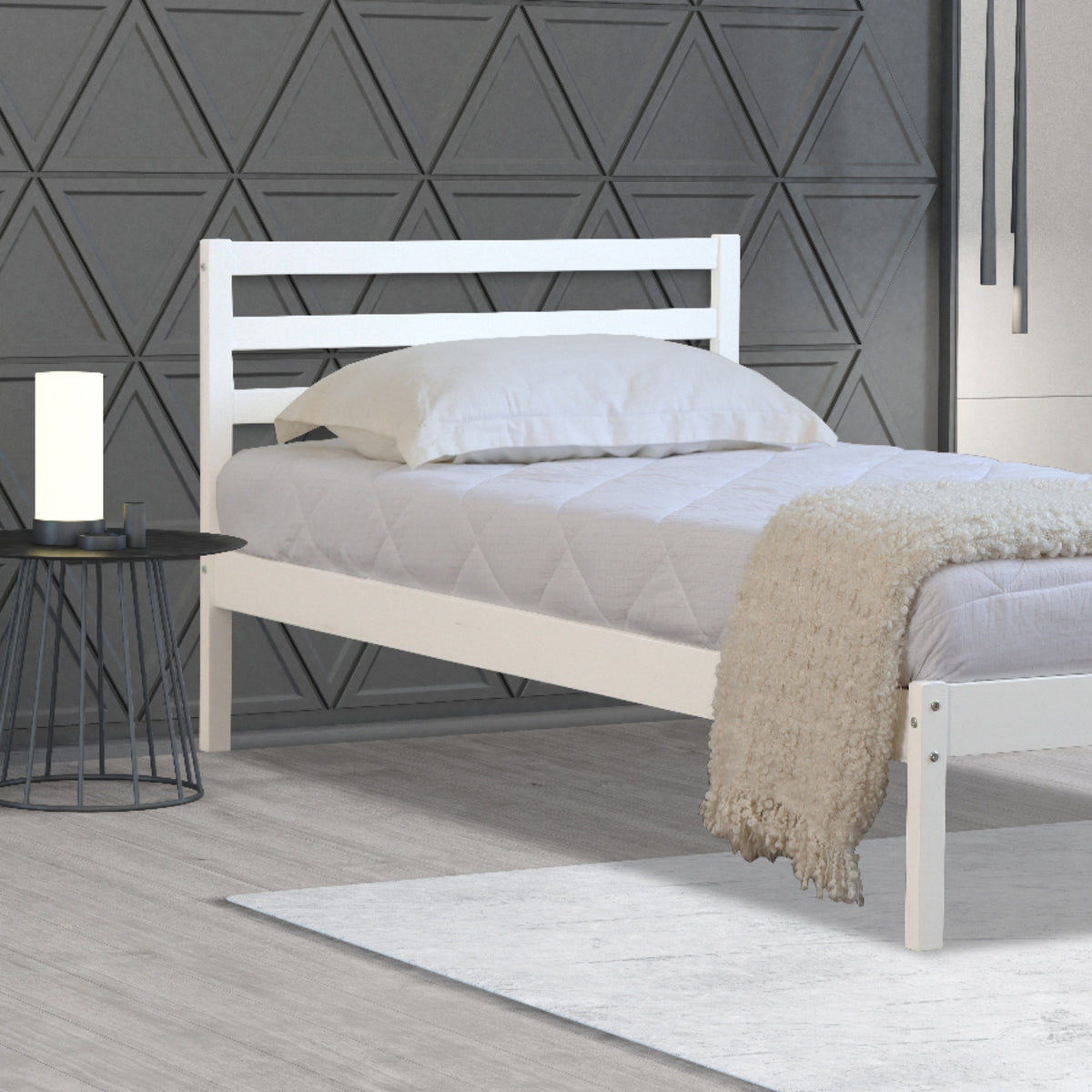 2026 Meadow Wooden Bed Frame in White
