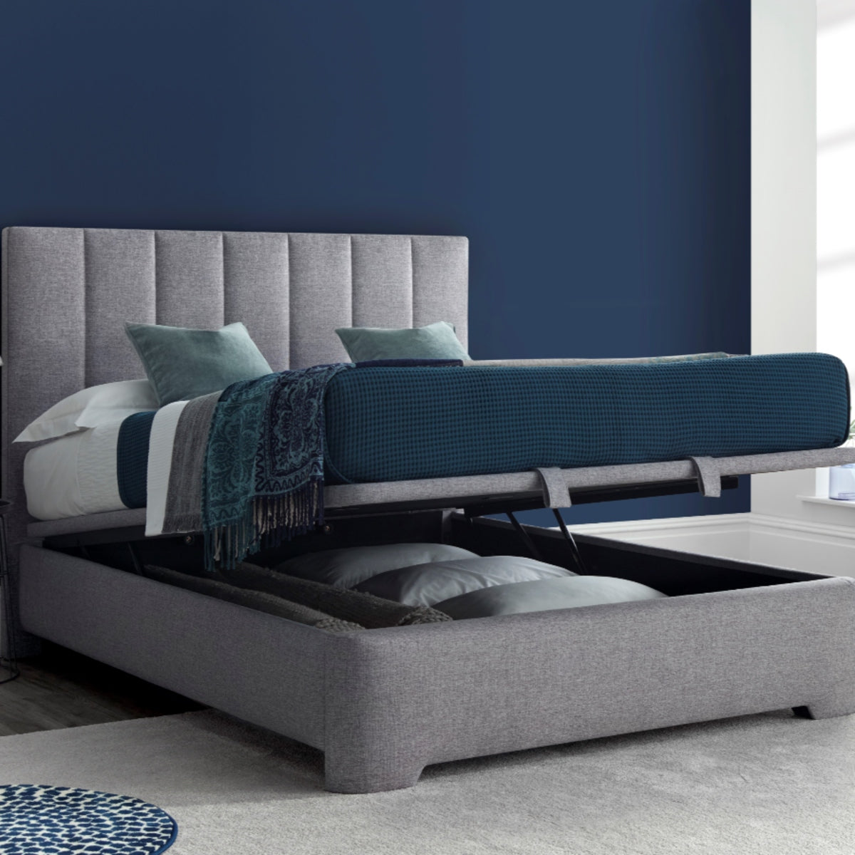 2026 Malcolm Ottoman Storage Bed in Grey