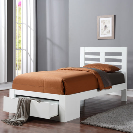 2026 Newport HardWood Bed Frame in White Finish