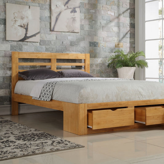 2026 Newport Hardwood Bed Frame in Oak Finish