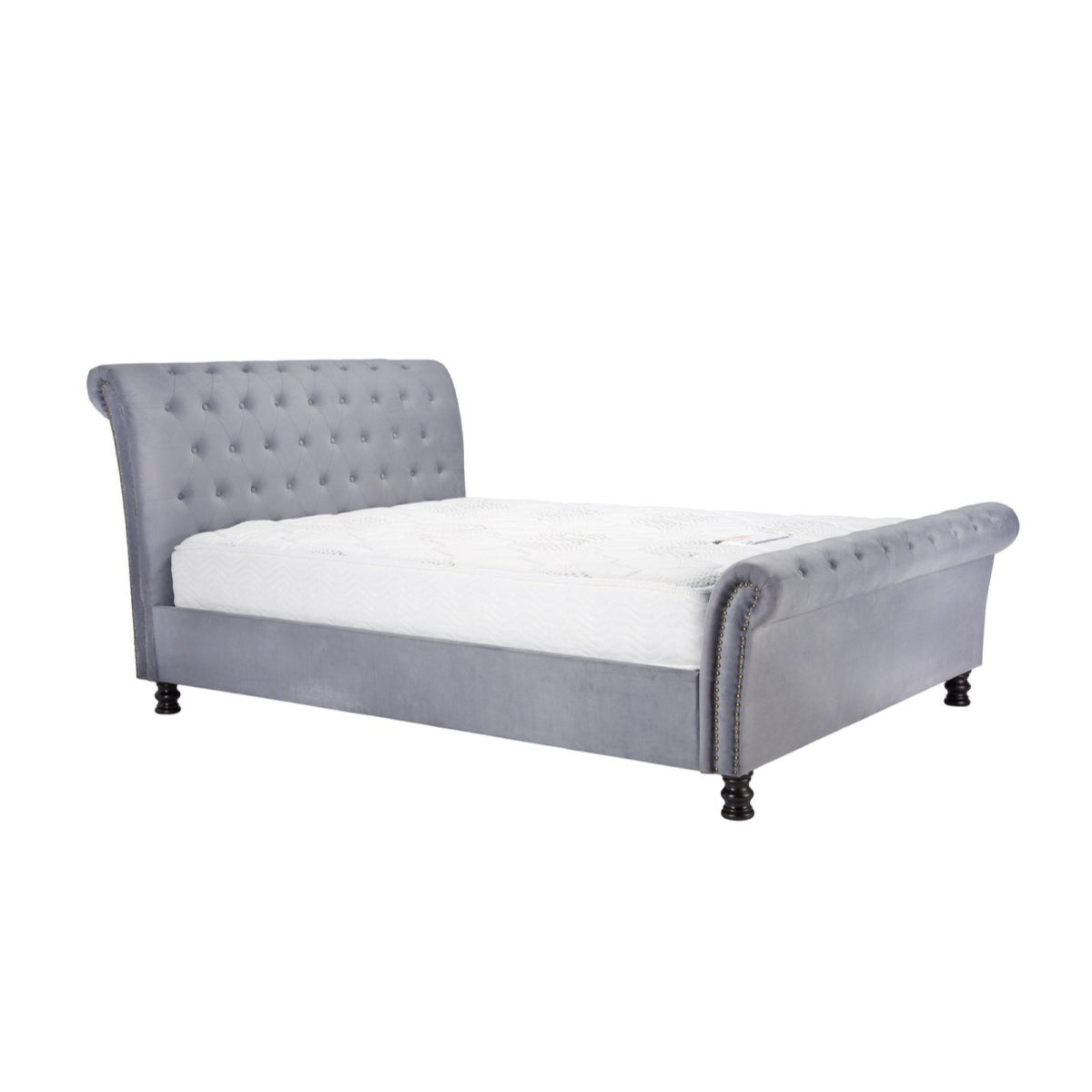 2026 Opulence Fabric Bed - Grey Velvet