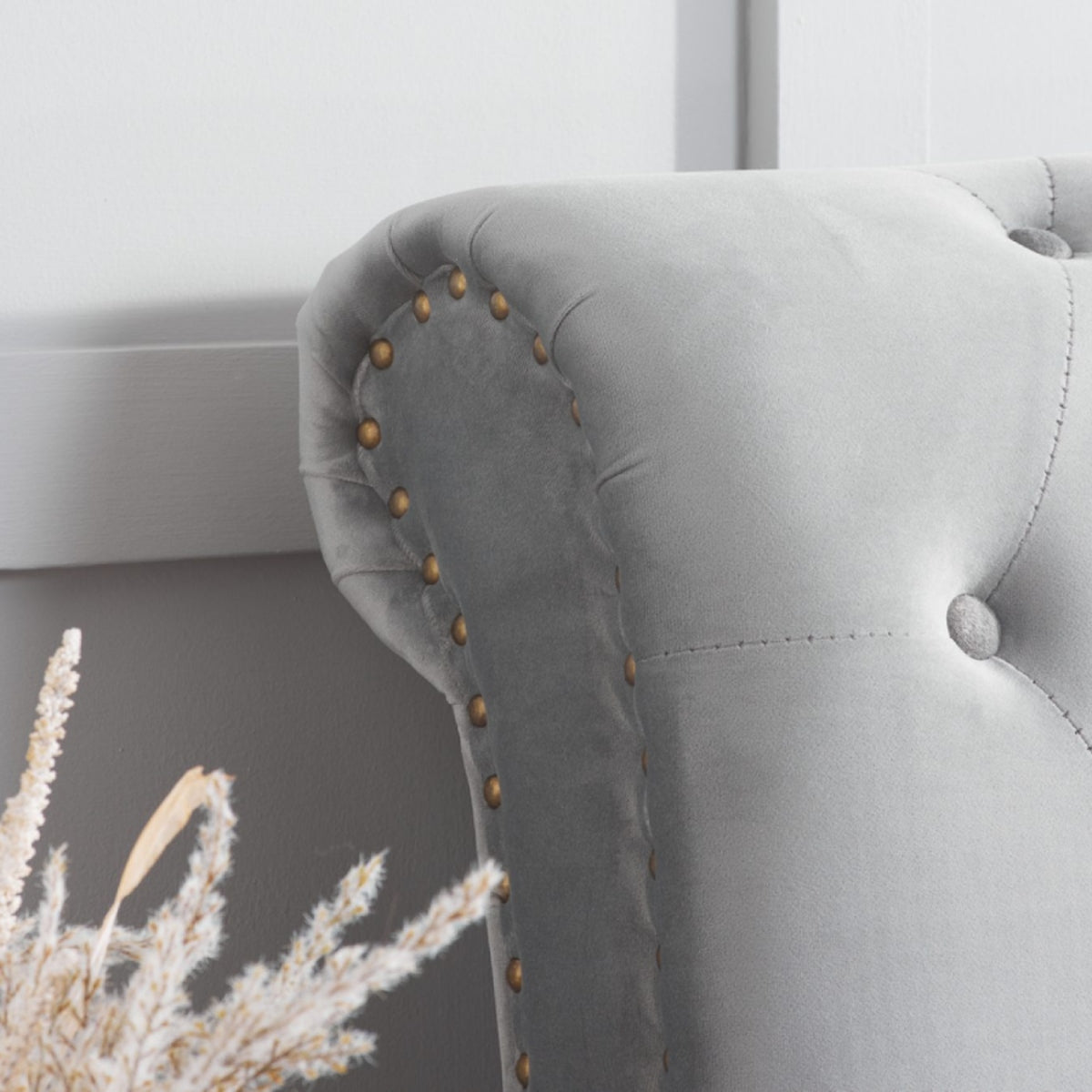 2026 Opulence Fabric Bed - Grey Velvet