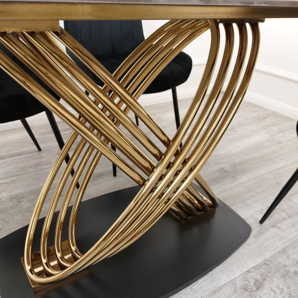 2026 Orion Gold 1.8 Dining Table with Polar White Sintered Stone Top