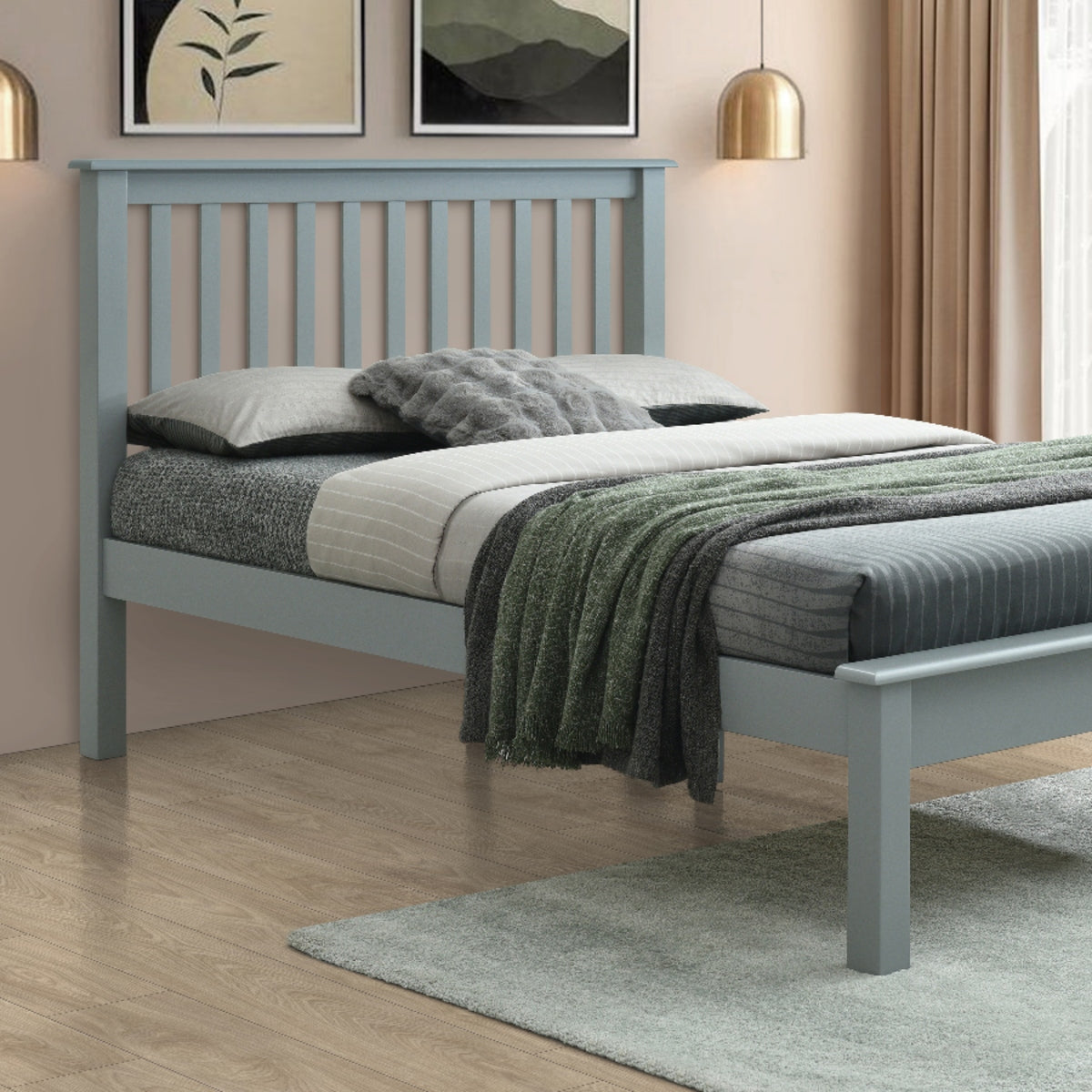 2026 Rose Wooden Bed Frame in Grey