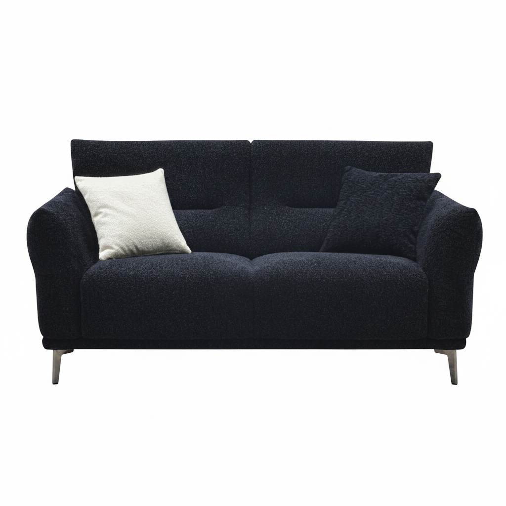 2026 Athens 2 Seater Sofa - Black Lux Boucle - Nimbus Beds