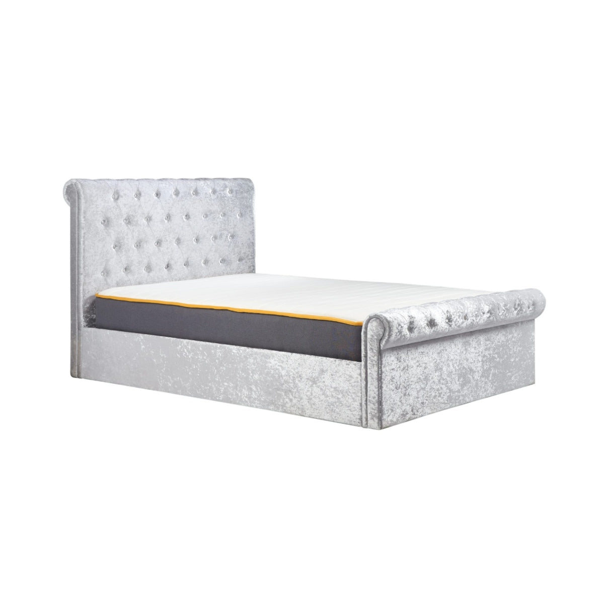 2026  Sienna Fabric Side Ottoman - Steel Crushed Velvet