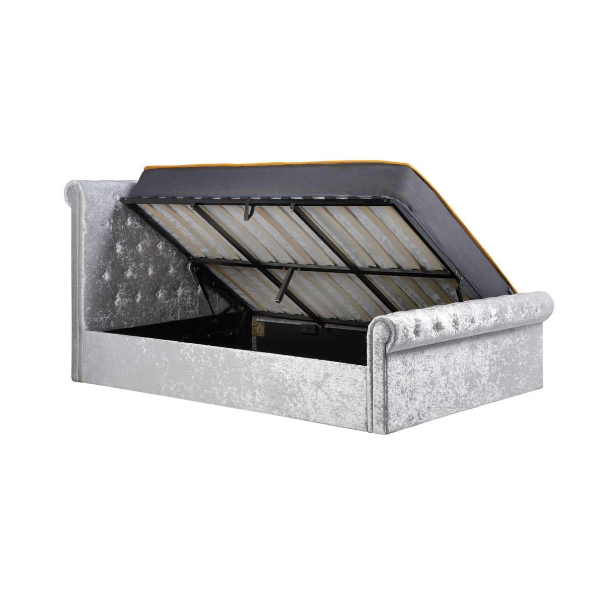 2026  Sienna Fabric Side Ottoman - Steel Crushed Velvet
