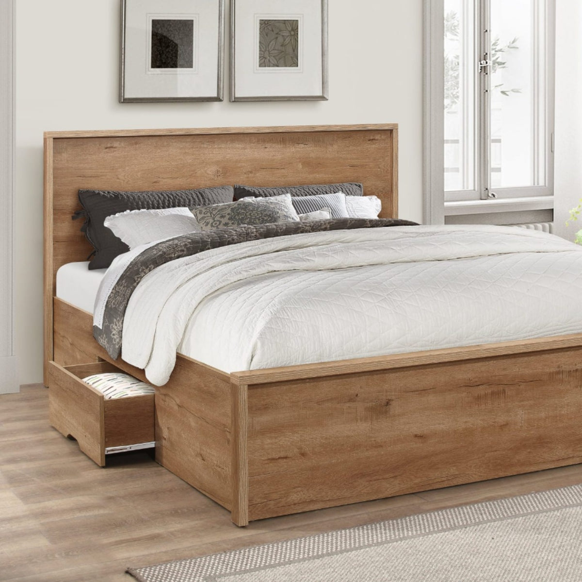 2026 Stockwell Bed - Rustic Oak Effect