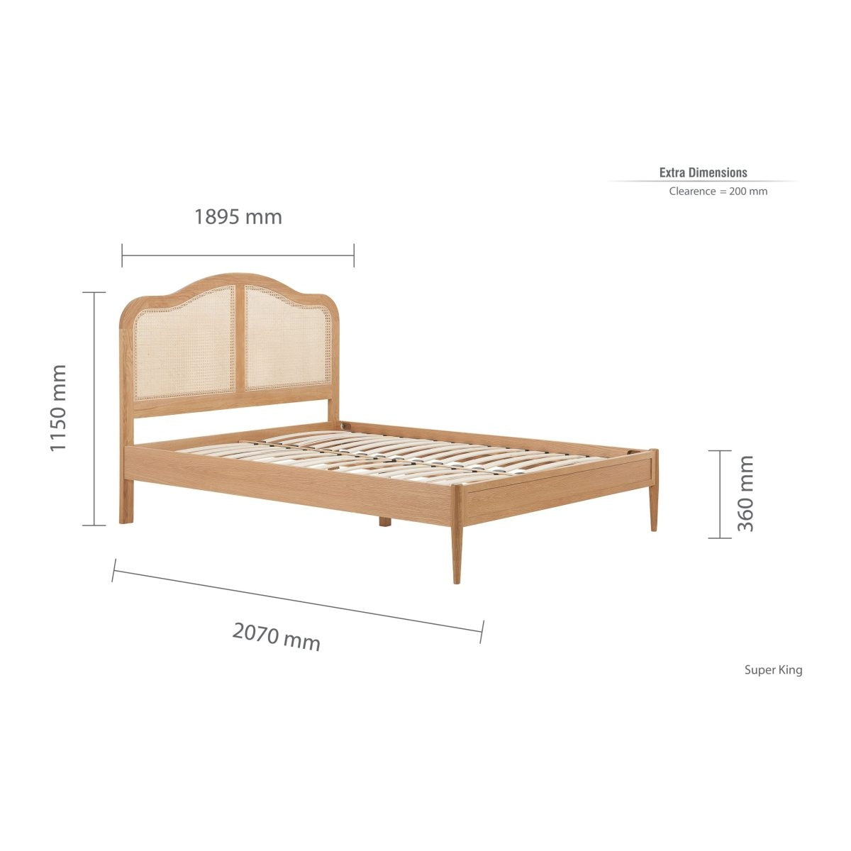 2026 Leonie Rattan Bed - Oak