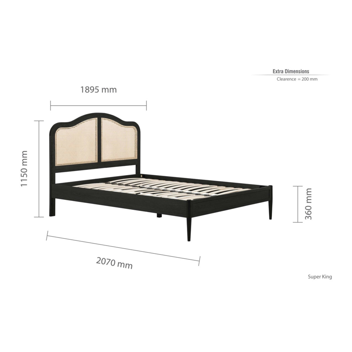 2026 Leonie Rattan Bed - Black