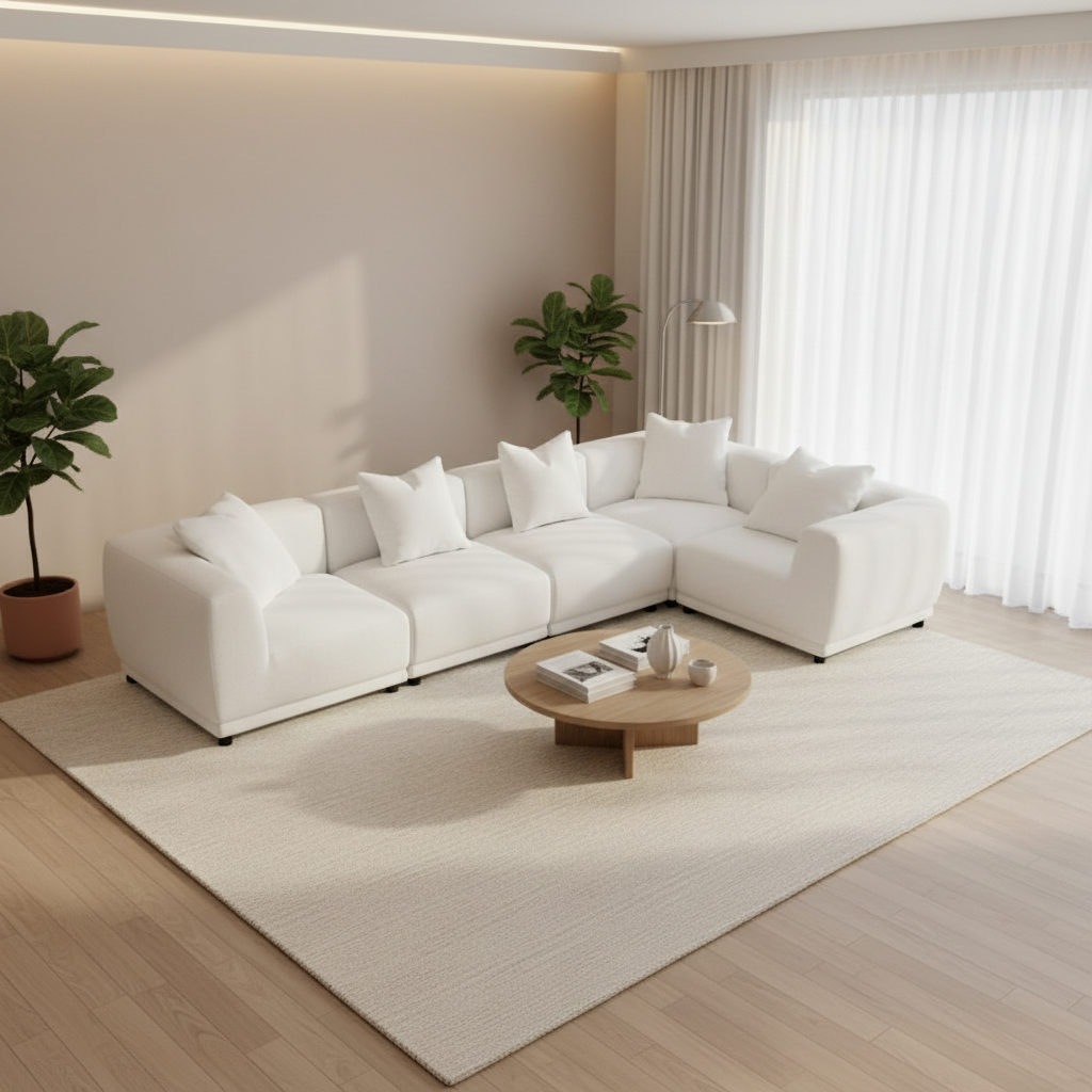 2026 Bailey Corner Sofa - Modular -   Polar Boucle - Nimbus Beds