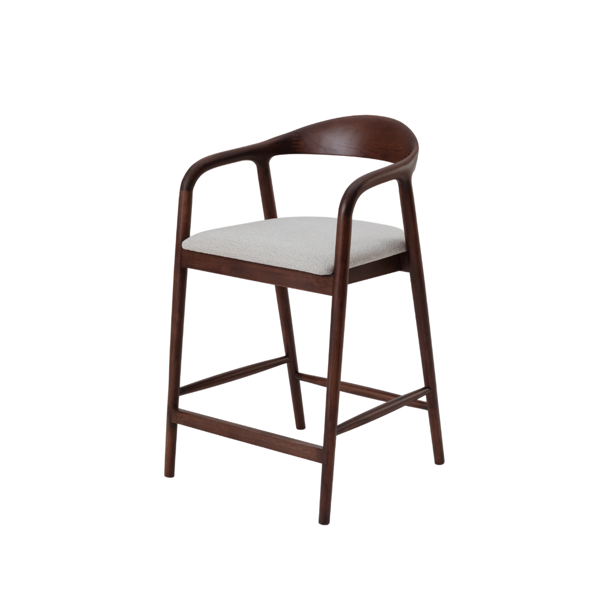 2026 ALUXO® Tess Walnut Dining Chair in Oatmeal Bouclé - Box of 2