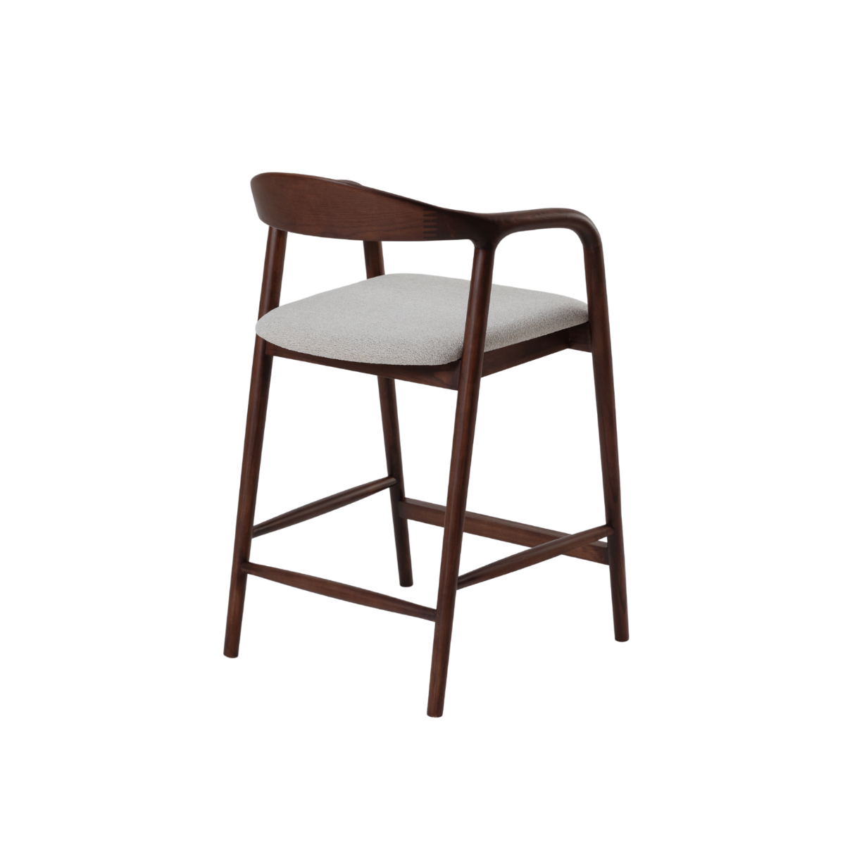 2026 ALUXO® Tess Walnut Dining Chair in Oatmeal Bouclé - Box of 2