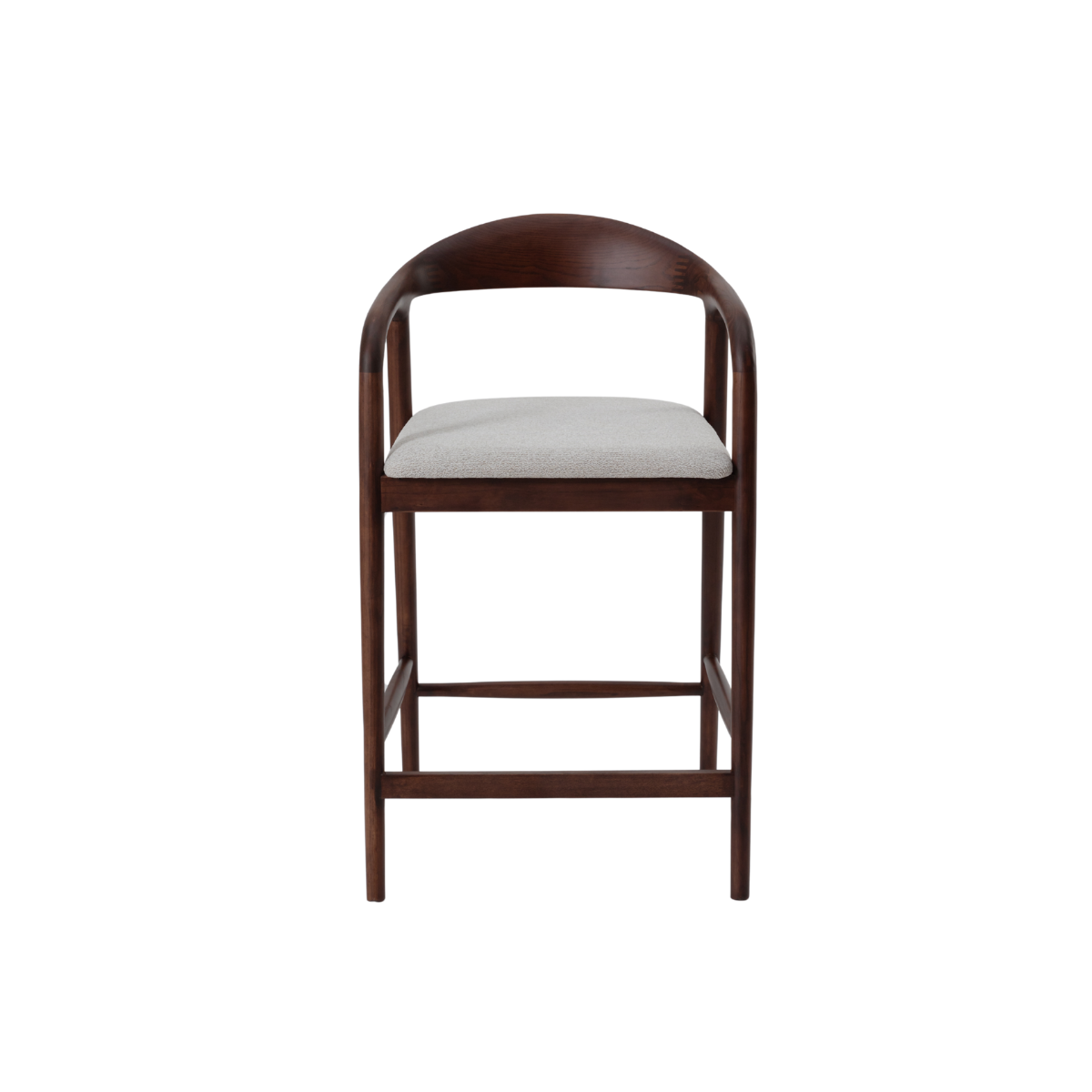 2026 ALUXO® Tess Walnut Dining Chair in Oatmeal Bouclé - Box of 2